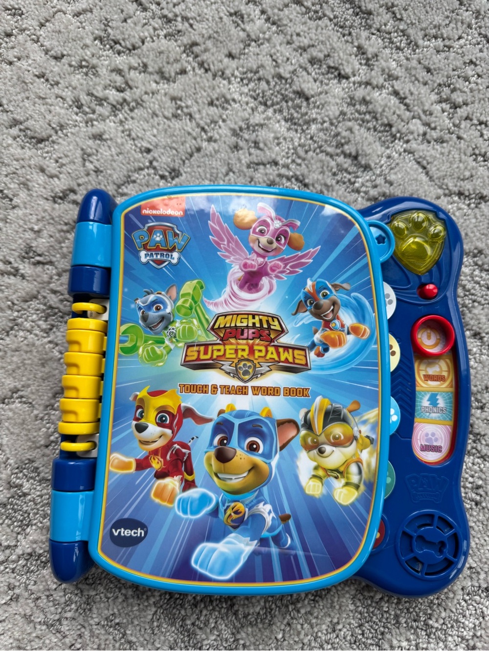 VTECH Paw Patrol Mighty Pups Super Paws Touch & Teach Word Book - Blue